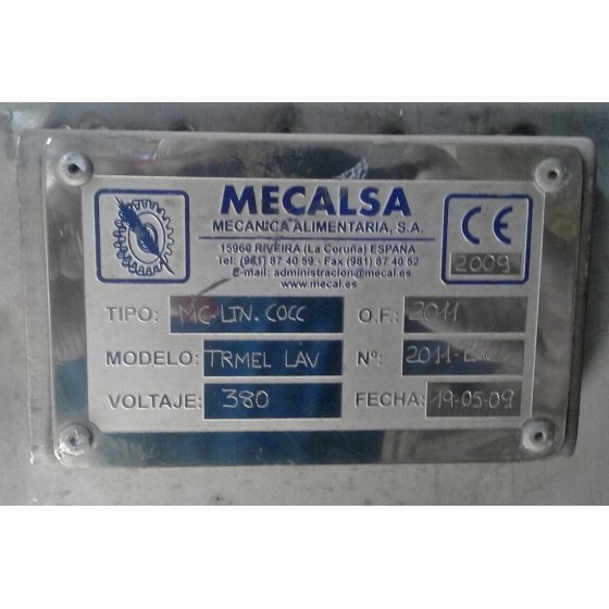 WASHING DRUM FOR SHELLFISH, VEGETABLES AND OTHERS, MECALSA tipo: MC TRL 650