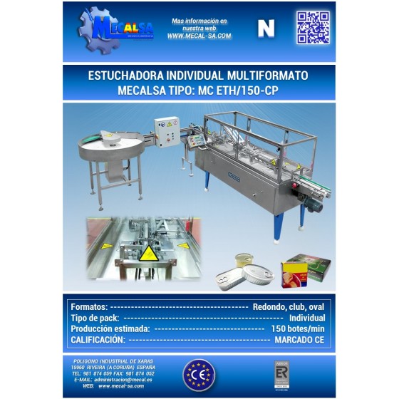 ESTUCHADORA-ENFAJADORA INDIVIDUAL MULTIFORMATO, MECALSA tipo: MC ETH/150