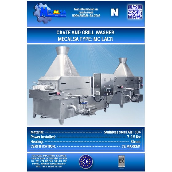 CRATE AND GRILL WASHER, MECALSA type: MC LACR