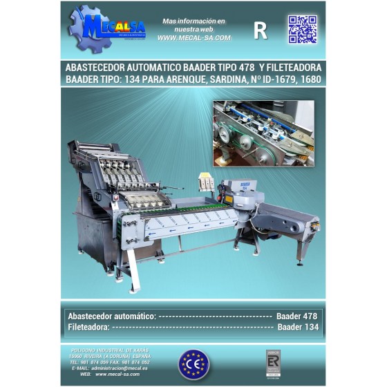 AUTOMATIC FEEDER BAADER TYPE:478 + FILLETING MACHINE BAADER TYPE:134