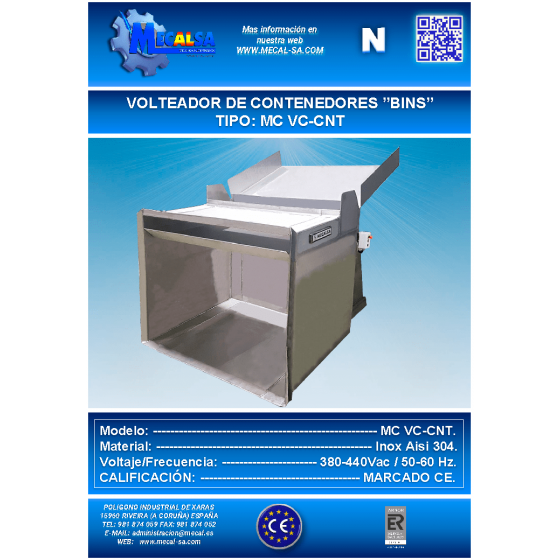 CONTAINER TURNER (BINS), MODEL: MC VC-CNT